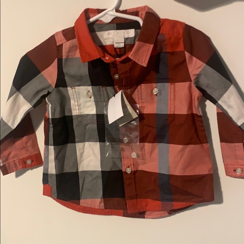 Burberry Infant Button Down plaid shirt